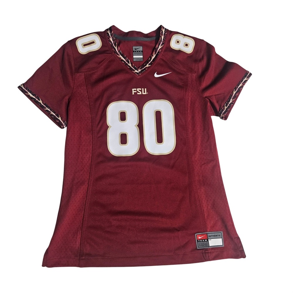 Nike FSU Florida State Seminoles #80 Team Authentic Jersey Garnet Red Medium